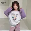 Sudadera para Niñas YOJIA 2026 Otoño Nueva Manga Raglán Infantil Dibujos Animados Jersey Manga Larga