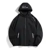 Chaqueta de Hombre Primavera, Otoño, Invierno 2024 Nueva Impermeable Cortavientos Casual con Capucha Chaqueta de Otoño-Invierno Forrada de Polar