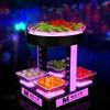 Plato de fruta luminoso LED para barra KTV, plato de fruta seca con múltiples rejillas para refrigerios, plato de refrigerio, soporte de exhibición creativo para bandeja de fruta