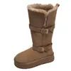 Botas de Nieve Gruesas de Suela Gruesa Felpa Retro Marrones para Mujer 2026 Nuevas de Invierno Calidez Aumento de Altura Zapatos de Algodón con Piel