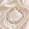 Collar de Perlas Multicapa de Diseño Coreano para Mujer Nuevo Collar Retro de Moda Cadena Corta para Clavícula