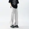 Pantalones Cargo Paracaidista Casuales de Color Sólido Plisados de Moda para Hombre, Exteriores Holgados de Pierna Ancha Versátiles con Cintura Elástica Personalizada