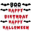 Bandera de Letras de Murciélago Transfronterizo de Halloween feliz halloween Flor BOO Banner Venta al por Mayor Personalizado