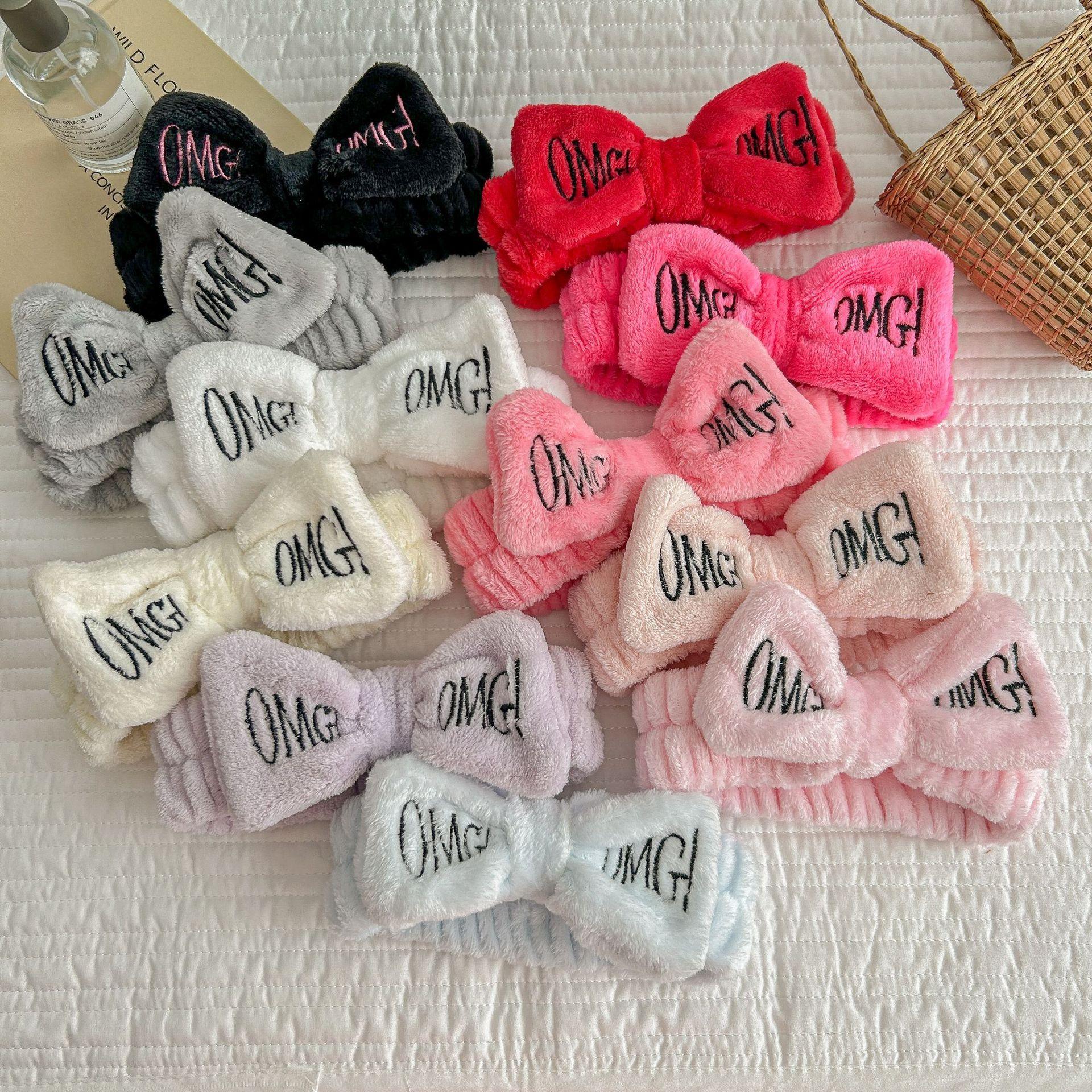 欧美发饰洗脸omg发带 跨境蝴蝶结束发带运动头带洗漱女士头饰定制