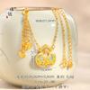 Tienda de oro Puzuo con collar de calabaza llena de flor de oro y arena de oro para mujer, cadena de clavícula de temperamento Fulu con chorro de arena colorida para novia