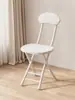 Taburete Plegable con Respaldo, Silla con Cojín Suave, Silla Sencilla para el Hogar, Silla Plegable para Dormitorio, Taburete Pequeño para Balcón, Taburete Redondo Portátil