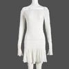 Vestido de Noche Sexy con Cuello de un Hombro Descubierto de Manga Larga Slim para Otoño e Invierno para Mujer Europeo y Americano Transfronterizo Vestido con Volantes
