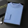 Nuevo Suéter de Cachemir de Cuello Medio Tejido de Cachemir para Hombre Otoño e Invierno Espesado Primera Línea Tejido Básico Sin Costuras para Heattech