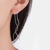 Línea de Oreja Pendientes Originales Hechos a Mano Pendientes Joyería para Mujer Pendientes Largos Ondulados Pendientes