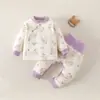 Roupas de Bebê 40g Conjunto Dividido Acolchoado para Recém-Nascido Espessado Roupas de Outono e Calça Longa Conjunto de Duas Peças Categoria Bebê a Pijama