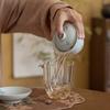 Cuenco Sancai antiguo verde pintado a mano, juego de té de kung fu con orquídea, taza de té esmaltada, taza pequeña con tapa pintada a mano, taza pequeña Literati