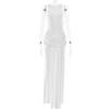Vestido Longo Elegante Plissado Sem Mangas Cor Sólida Verão Comércio Exterior Fenda Comprimento Total Vestido Amazon Sexy Europeu e Americano 2025
