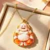 Novo Pingente Danhong Fule Esmalte Estilo Chinês Buda Maitreya Pequeno Buda Pingente Presente para Namorada Melhor Amiga