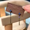 Aretes Usados de Cristal Rojo en Forma de Lágrima para Mujer Estilo Dulce Fresco Diseño de Nicho Individual Sensación de Alta Gama Pendiente