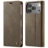Adecuado para iPhone 17 Pro Funda de Tarjeta para Teléfono Samsung S25 Ultra Funda de Cuero con Patrón de Ternera A15 Funda Retro Flip