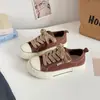 Grulla Blanca de Almohada 2026 Primavera/Verano Nuevo Estilo Coreano Versátil Zapatos de Lona con Punta de Mango Tenis Planos con Cordones para Mujer