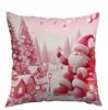 Funda de Almohada Navideña 2025 Estampado de Papá Noel Poliéster Cojín Decorativo para Sofá Funda de Cojín Festiva Regalo de Vacaciones