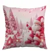 Nova Capa de Almofada de Natal da Amazon Feita Sob Medida Estampada com Papai Noel Capa de Almofada de Poliéster Capa de Almofada Decorativa para Sofá