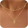 Collar con Colgante de Inicial de 26 Letras Transfronterizo Europeo y Americano de Amazon Exquisito Chapado en Cobre Oro de 14K Personalizado Simple Moda Joyería