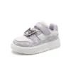 Tênis Autênticos Kuromi de Cano Baixo, Sapatos Brancos Simples e Versáteis, Velcro Couro Antiderrapante Respirável e Resistente ao Desgaste Calçados Casuais