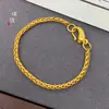 Loja de ouro com o mesmo estilo de ouro de areia francês antigo novo estilo chinês moda nacional anel de moda versátil peixe pequeno entrelaçado espiga de trigo pulseira de luxo leve