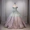 Vestidos de Casamento Europeus e Americanos Transfronteiriços 2026 Trajes de Performance Solo Vestido de Baile Colorido em Degradê Saia Tutu para Banquete para Adultos