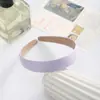 Diadema Coreana de Satén Ancha de 2.5cm Macarrón Color Puro Elegante Banda para el Cabello Pinza para el Cabello de Tela Todo Incluido con Ala Ancha Adorno para el Cabello