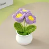 Ramo de Flores de Lirio del Valle Eternas Tejido a Mano, Producto Terminado DIY de Hilo de Ganchillo, Flores Artificiales, Regalo de San Valentín para Novia