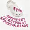 Flor de zapato con letra rosa Cueva de zapato Accesorios para zapatos PVC de alto sentido Hebilla de zapato de goma blanda Flor de zapato de cueva Accesorios para zapatos de cueva