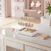 Soporte de Joyería Personalizado de Alta Gama de Tres Niveles para Venta al por Mayor Transfronteriza, Soporte de Exhibición de Joyería para Collares y Pulseras, Accesorios de Almacenamiento para Tocador