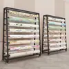 Estante de Exhibición de Telas, Estante para Transmisión en Vivo de Seda Xiangyun, Telas Textiles, Cuero, Estante de Muestras de Manteles, Móvil