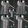 Oferta especial: cabezal de ducha de mano cepillado de acero inoxidable 304 fabricado en Xiamen, cabezal de ducha supercargado de 5 velocidades, cabezal de ducha de alta gama