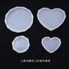 Poppy Molde de Resina de Cristal DIY Forma de Corazón Recorte Triángulo Recorte Forma Redonda Decoración de Mesa Posavasos Molde de Silicona