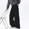 Calças casuais para trabalho, calças retas plus size, jeans de brim lavado versátil e moderno estilo americano, soltas, para homens