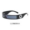Gafas de sol con montura estrecha de una sola pieza, estrella de cinco puntas brillante 2022 Nuevo Bar Disco gafas de sol y2g Milenio chica popular futuro