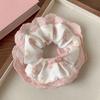 Pêssego Rosa Lace Lace Grande Anel Intestinal Anel de Cabelo de Alta Elasticidade Mori Super Fairy Tie Cabelo Corda Doce Headwear