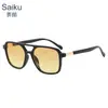 Nuevas Gafas de Sol de Doble Puente Estilo Piloto Moda Exterior Protección UV Gafas de Sol Marco Cuadrado Espejo Retro Gafas de Sol