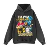 Moletom Oversize Transfronteiriço com Capuz Cantora Estampado Moletom Solto Marca de Moda High Street Algodão Puro Gola Redonda Moletom Fried