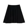 Falda de Verano Negra Línea A Talla Grande para Mujer ALINDM, Adelgazante 100kg Súper Elegante Falda Corta