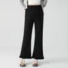 Pantalones de campana de maternidad 2026 nuevo estilo primavera y otoño, de cintura alta, adelgazantes, con dobladillo fruncido, pantalones de microcampana para maternidad