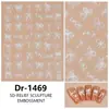 Redanco5D Embutido Popular Desenho Animado Adesivo para Unhas Laço Fofo Adesivo Estéreo para Unhas Dr1469