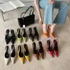 Sandálias de salto alto femininas 2026 novo modelo de outono best-seller transfronteiriço para o dia a dia, bico fino raso com tira no calcanhar, sapatos de salto alto de verão