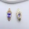 Pingente Cor Cobre Puro Zircônia Incrustada Conserva Cor Estilo Antigo Fivela de Prendedor de Cabelo Pingente de Colar Brincos Material de Pingente com Borla DIY