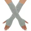 Guantes de Algodón Cálidos de Medio Dedo para Mujer con Manga Rayada de Arcoíris Guantes para Bailar de Hyun-a Guantes de Medio Dedo con Protección Solar para Verano
