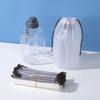 Bolsa Transparente Esmerilada con Cordón al Por Mayor de Plástico Grueso en Blanco Ropa Impermeable Ropa Interior Viaje Bolsa de Almacenamiento