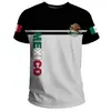 Comércio Exterior Transfronteiriço Mais Vendido Camisa do México Estampa Digital 3D Malha Respirável Camiseta Masculina de Manga Curta Atacado do Fabricante