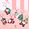 Llavero de Navidad de PVC, llavero 3D de dibujos animados de Santa Claus navideño lindo, colgante para estudiante, regalo pequeño