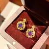 Colar Pingente Octogonal Vintage Escovado Corte Rosa Millennium Anel Azul Tanzanita Brincos Paraíba Pulseira Turmalina