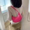 Bolso de Mano Estilo Coreano para Mujer 2023 Nuevo Bolso Sencillo para Mujer Debajo del Brazo Bolso Pequeño Portátil Texturizado Bolso de Media Luna Bolso Casual para Mujer
