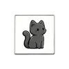 Nueva Insignia Redonda Simple de Dibujos Animados de Gato Gris Pequeño Broche Metálico Divertido de Animal Gato Accesorios para Ropa